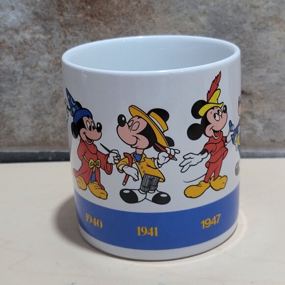 Vintage Mickey Mouse Coffee Mug Applause Mickey Mouse Through The Ages 1928-1990 - Picture 6 of 9